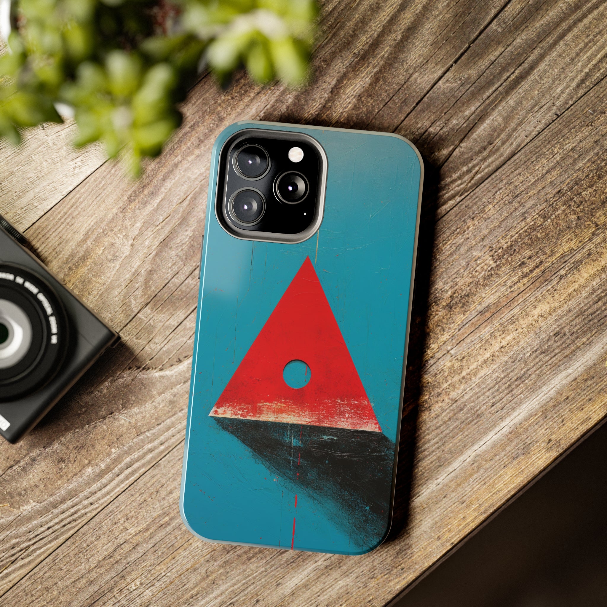 Spooky Red Triangle: Impact-Resistant iPhone Case