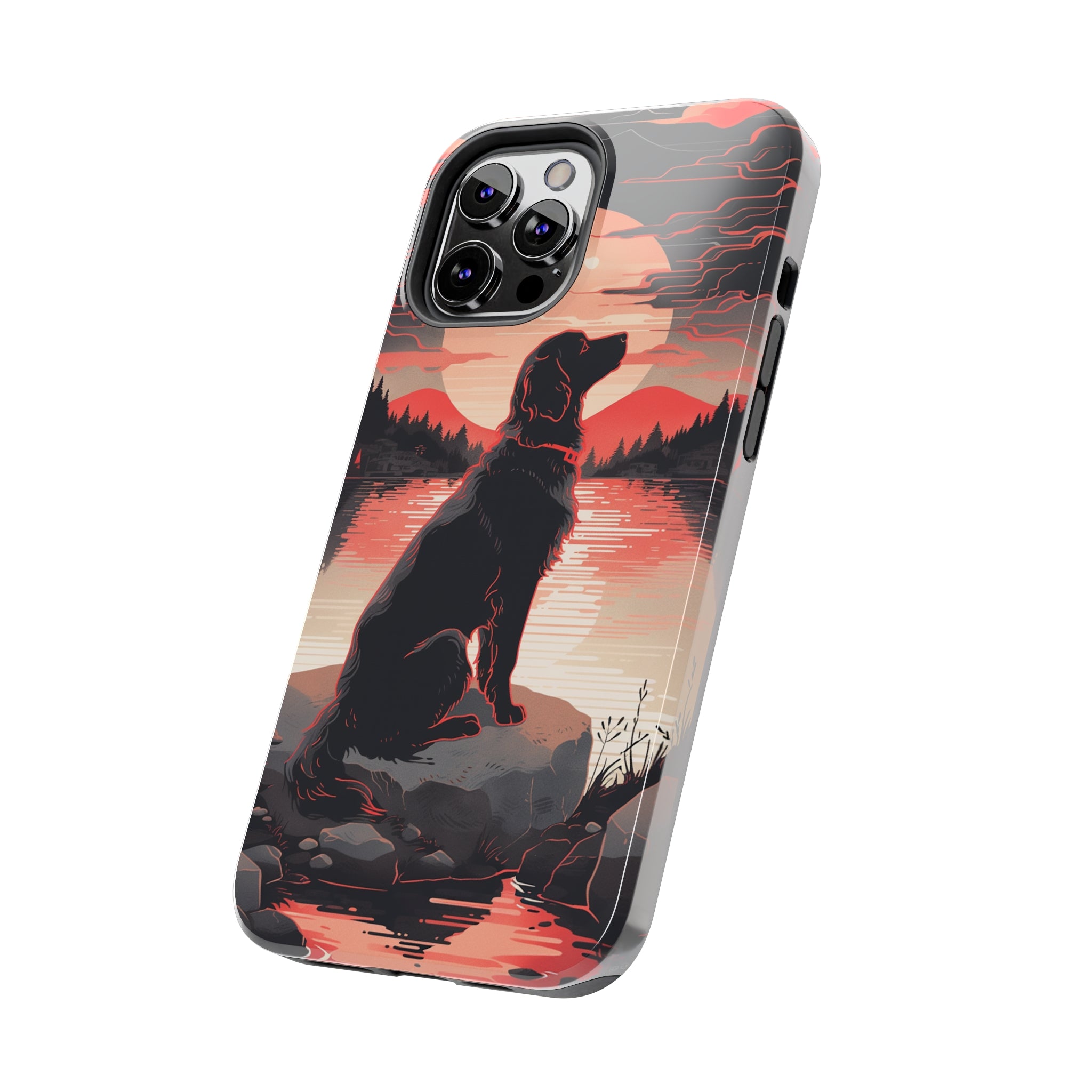 Golden Retriever Love - Dark Mode: Impact-Resistant iPhone Case