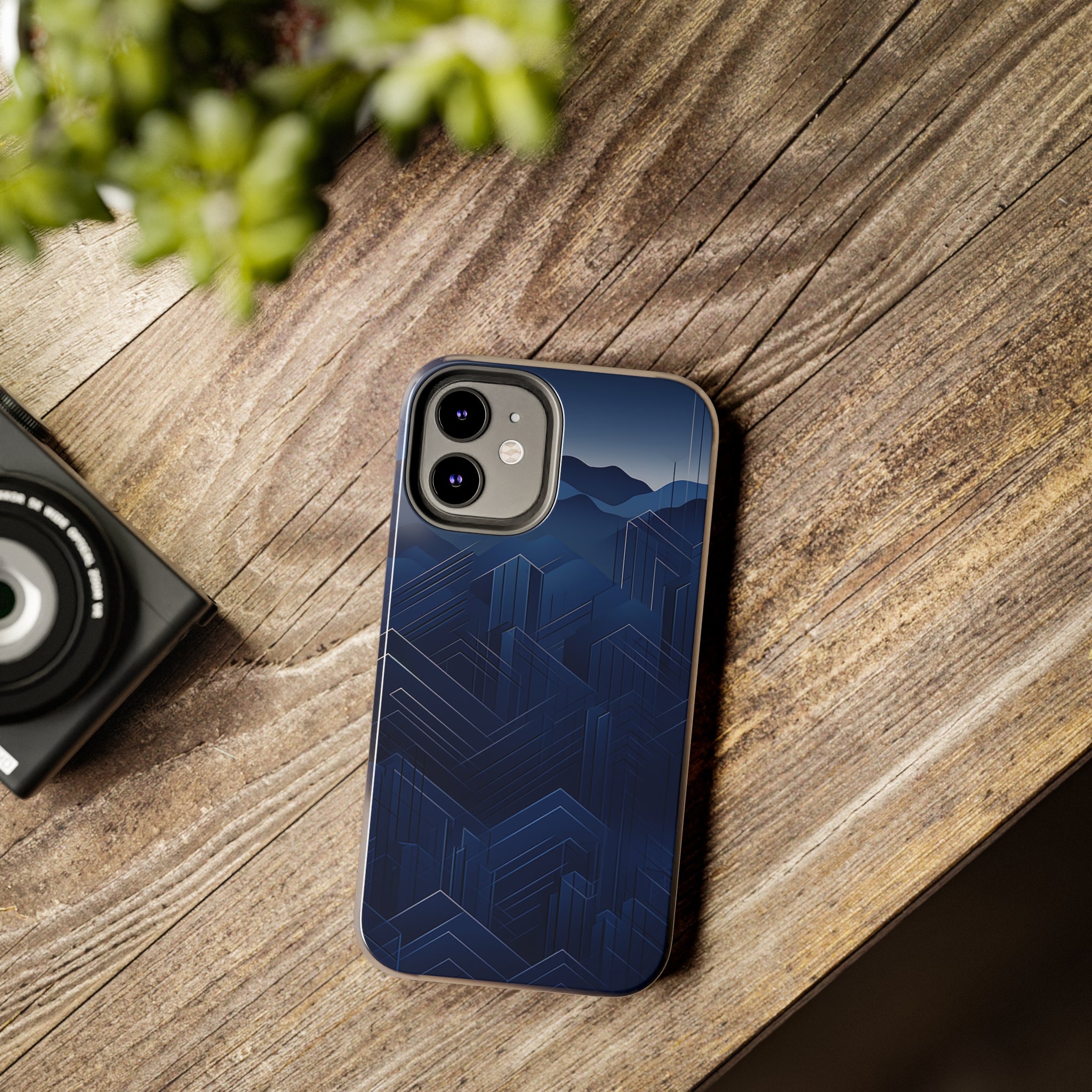 Blue Pixels: Impact-Resistant iPhone Case