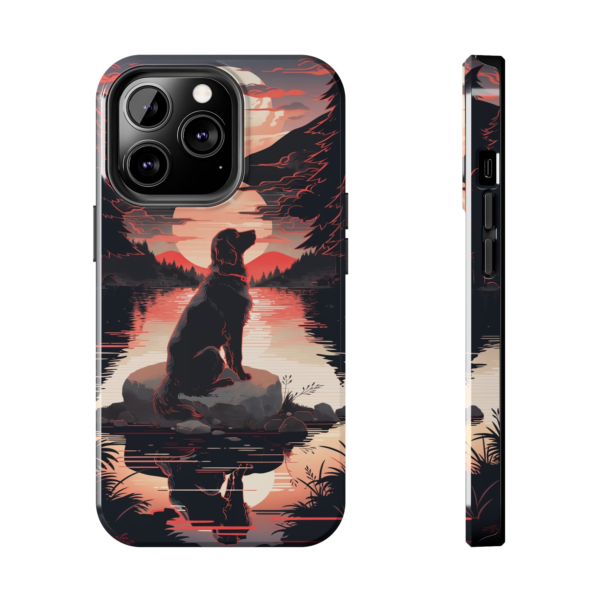 Golden Retriever Love - Dark Mode: Impact-Resistant iPhone Case