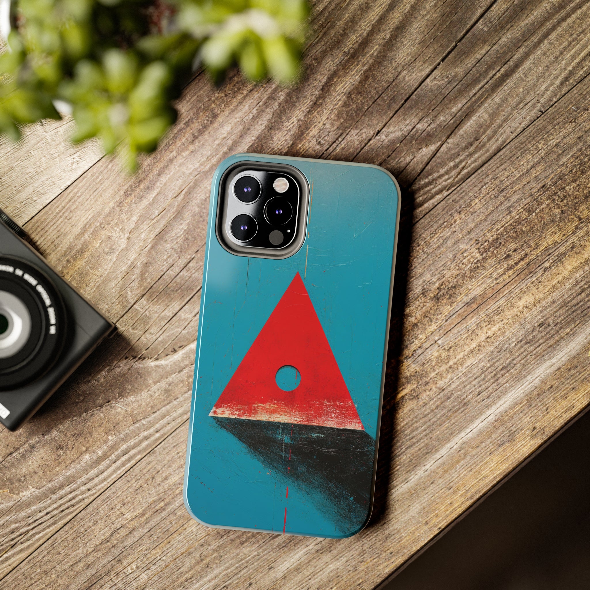 Spooky Red Triangle: Impact-Resistant iPhone Case