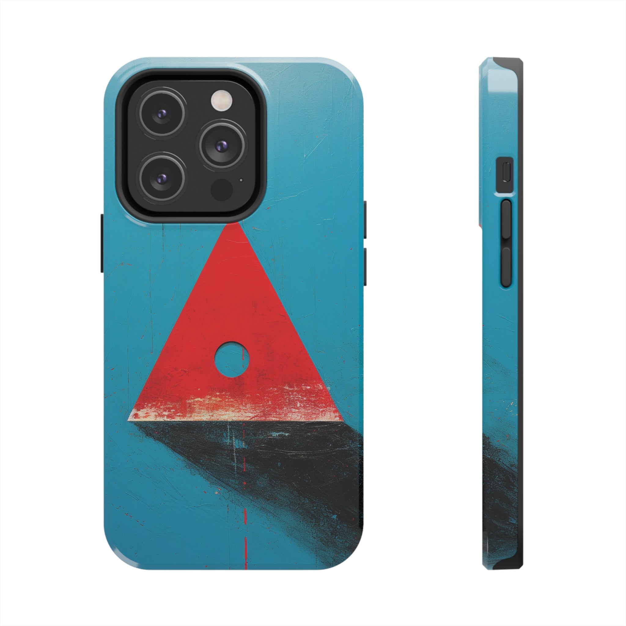 Spooky Red Triangle: Impact-Resistant iPhone Case