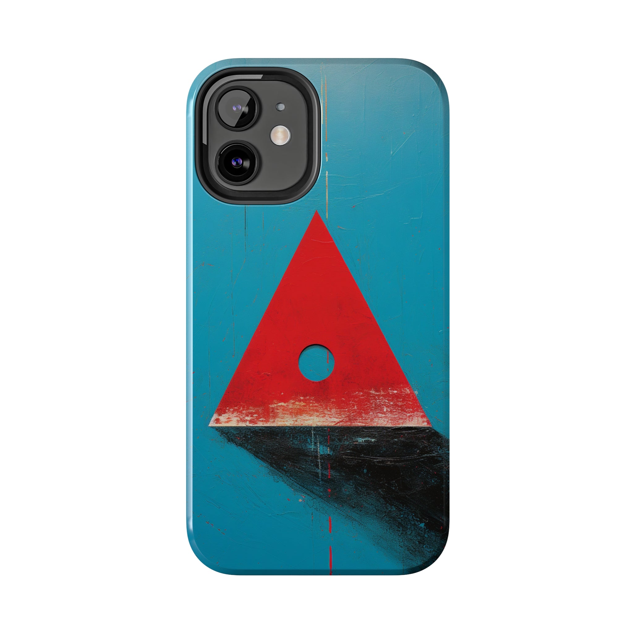 Spooky Red Triangle: Impact-Resistant iPhone Case