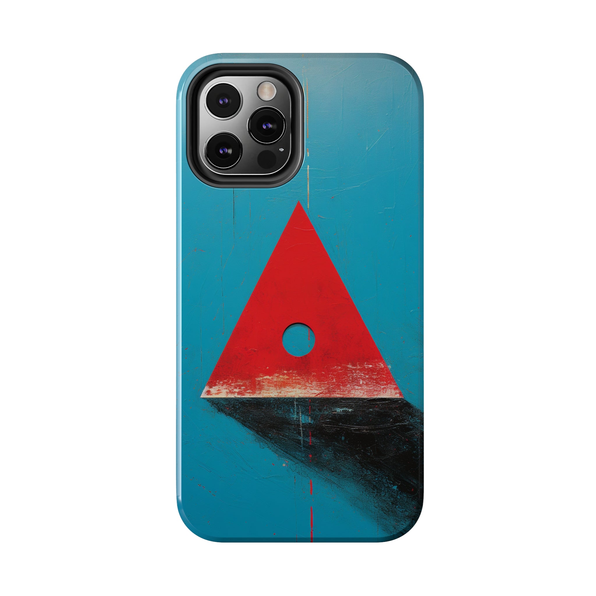 Spooky Red Triangle: Impact-Resistant iPhone Case