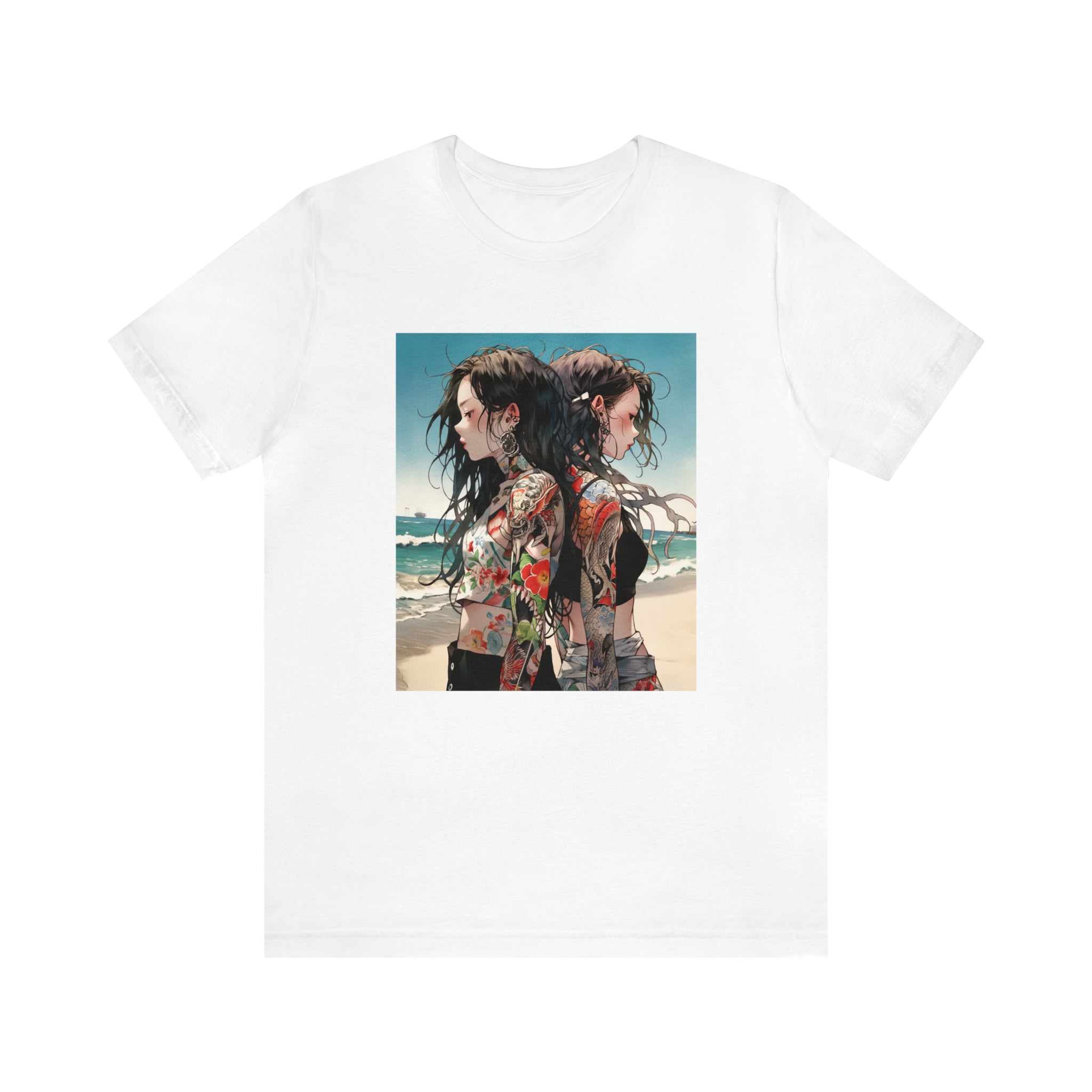 Seoul Beach Vibes Bikini Tattoos Girl Friends Short Sleeve Tee