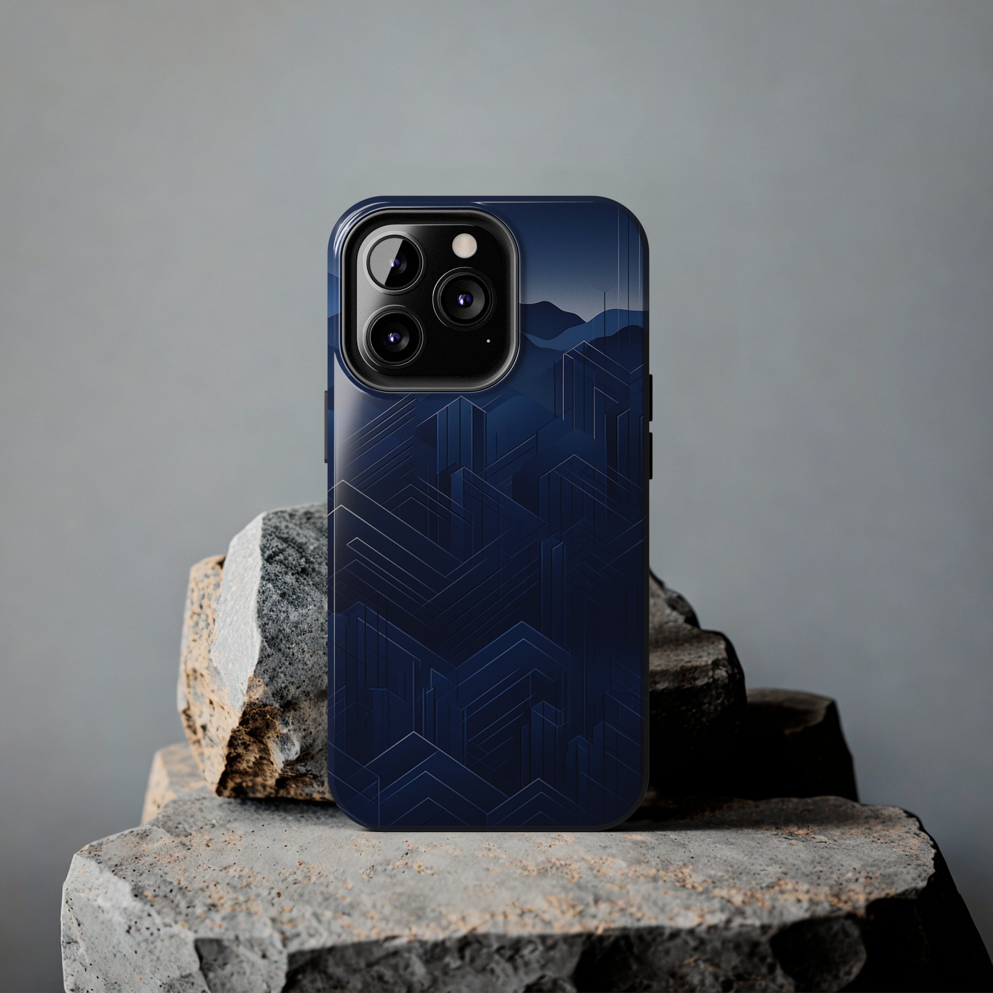 Blue Pixels: Impact-Resistant iPhone Case