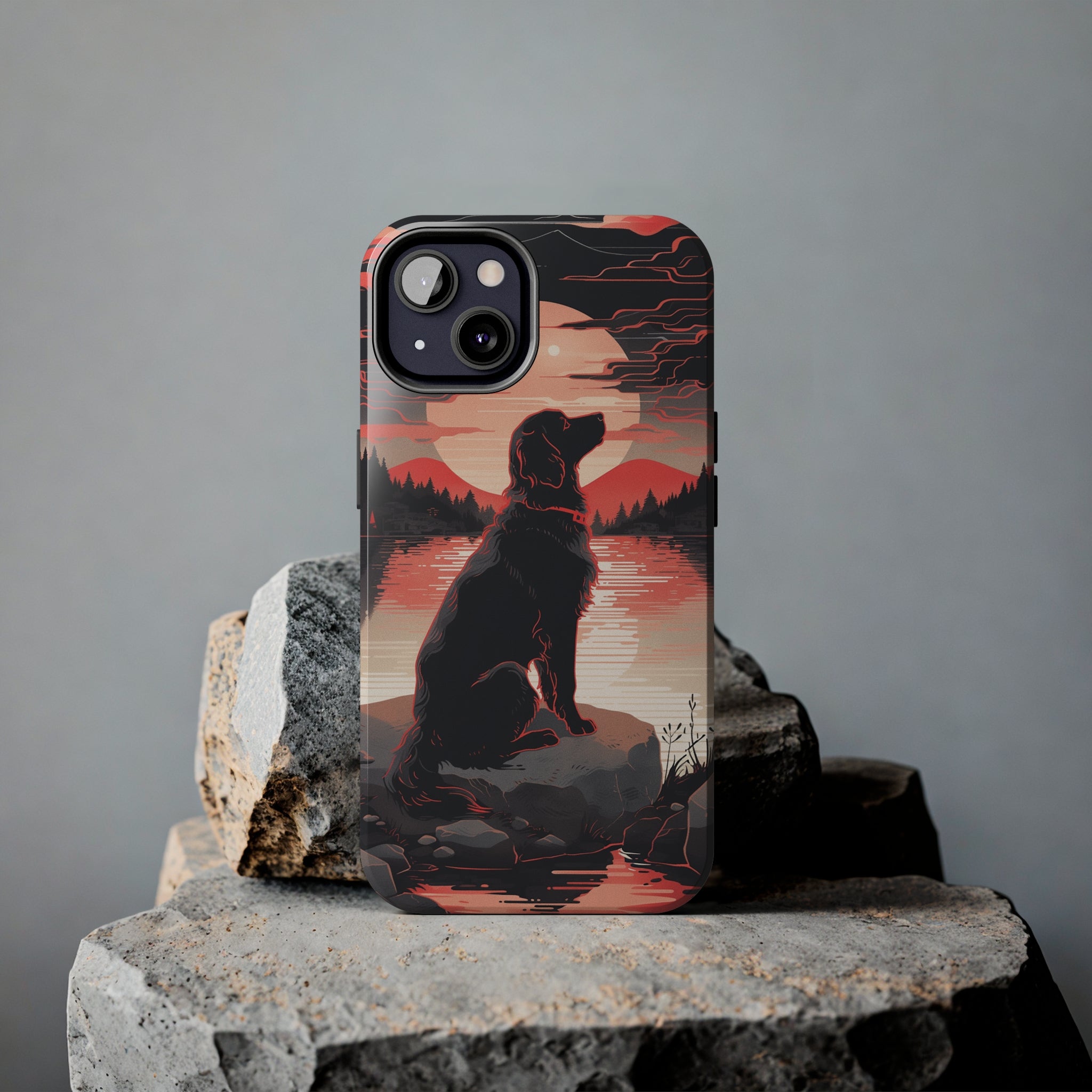 Golden Retriever Love - Dark Mode: Impact-Resistant iPhone Case