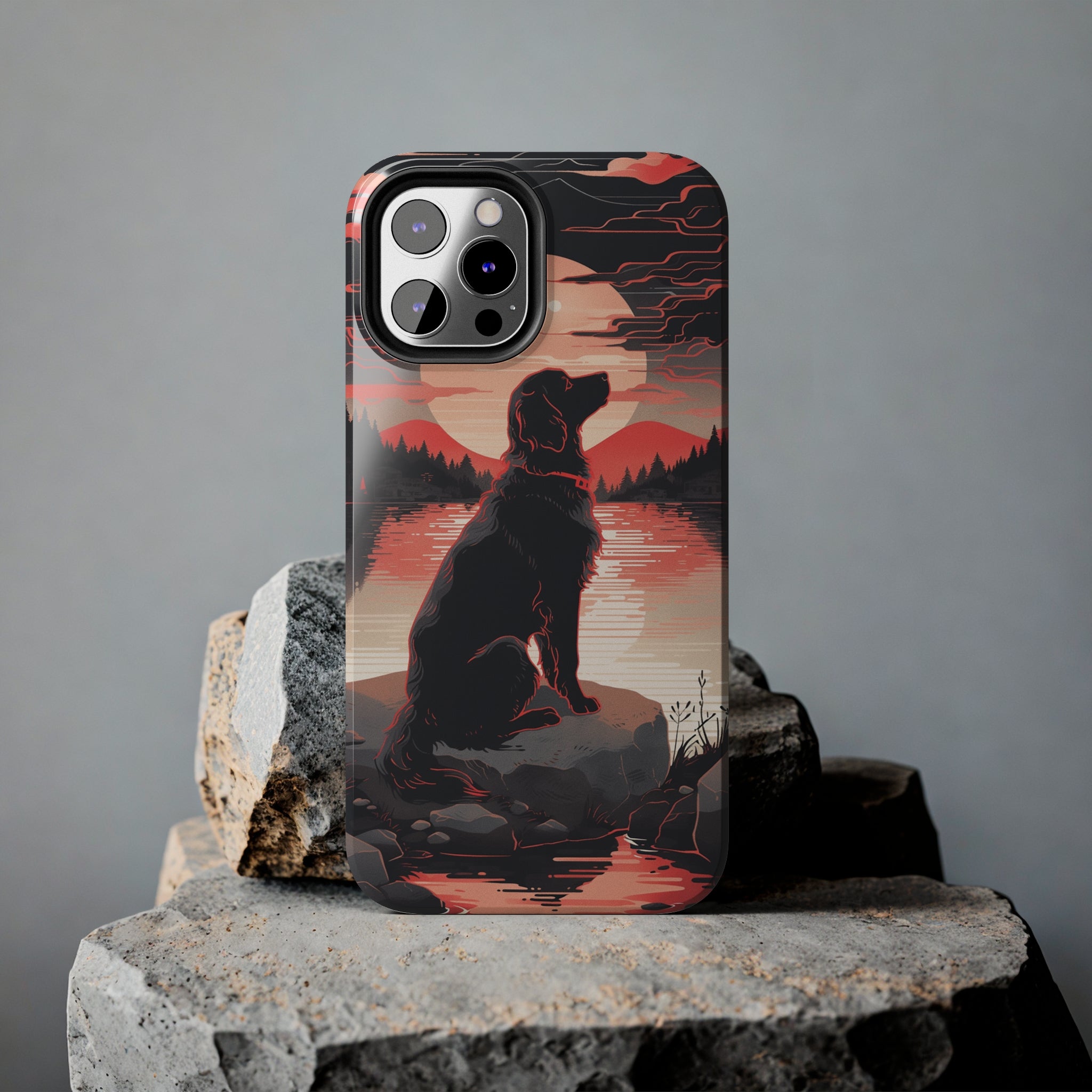 Golden Retriever Love - Dark Mode: Impact-Resistant iPhone Case