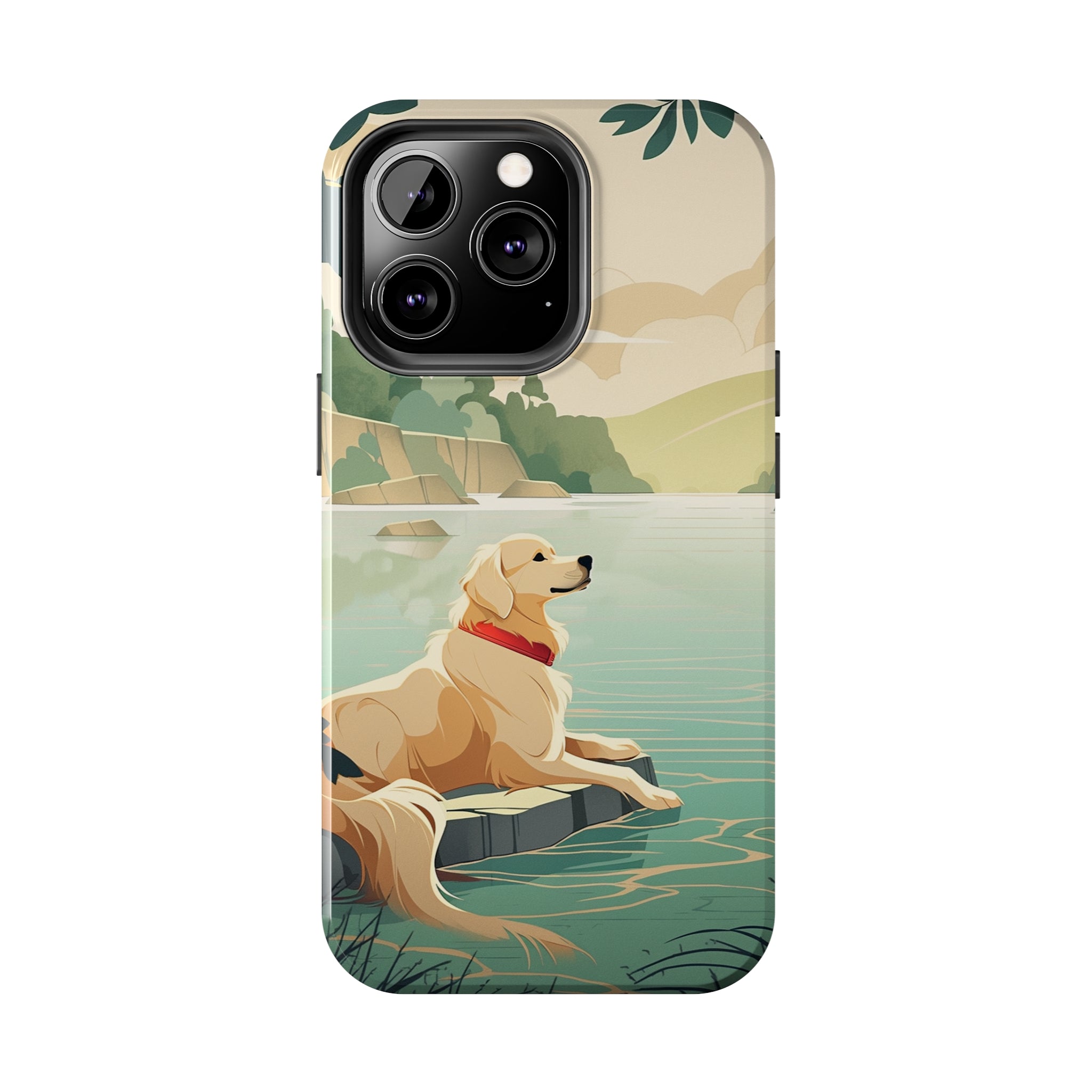 Golden Retriever Love: Impact-Resistant iPhone Case