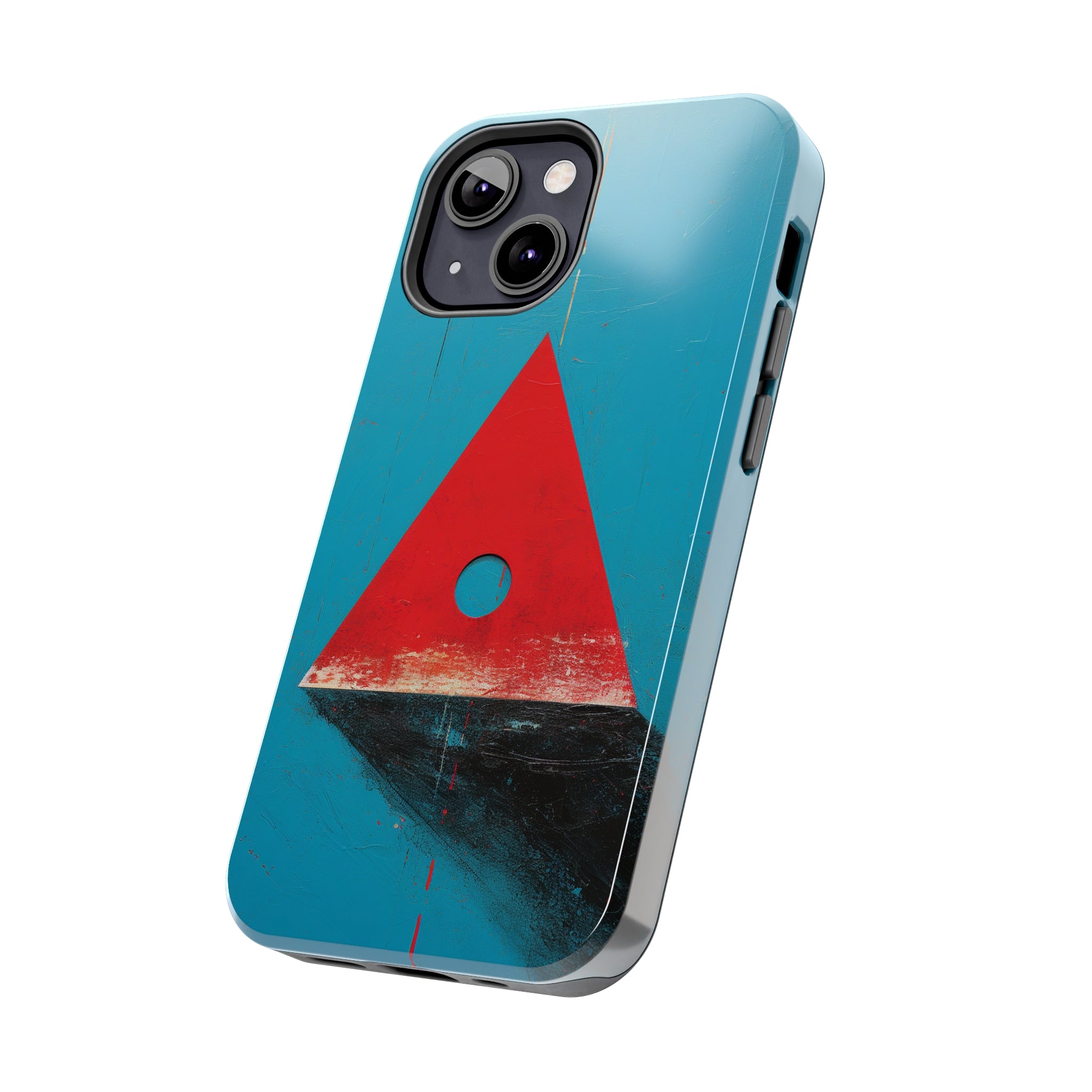 Spooky Red Triangle: Impact-Resistant iPhone Case