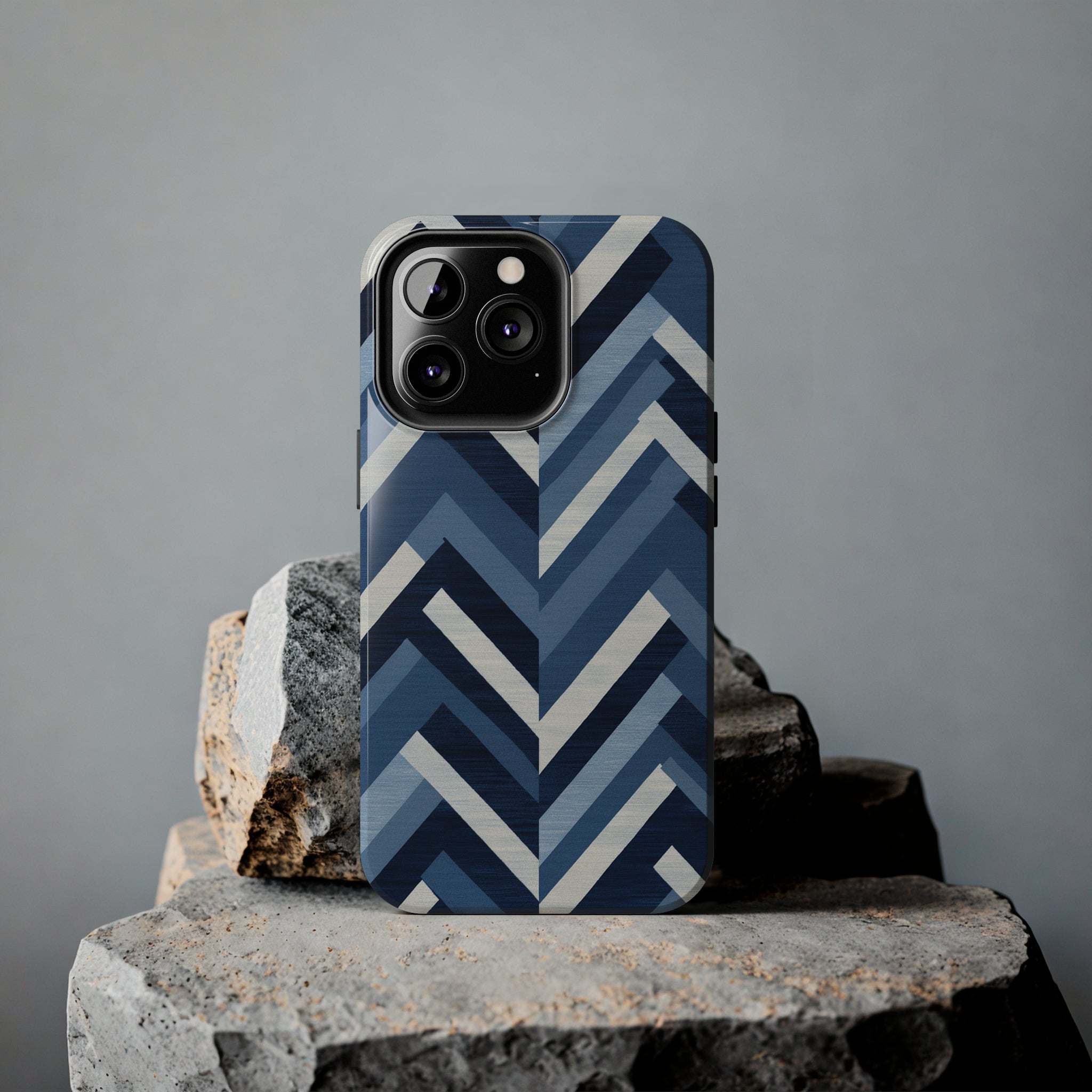 Azure Mosaic: Impact-Resistant iPhone Case