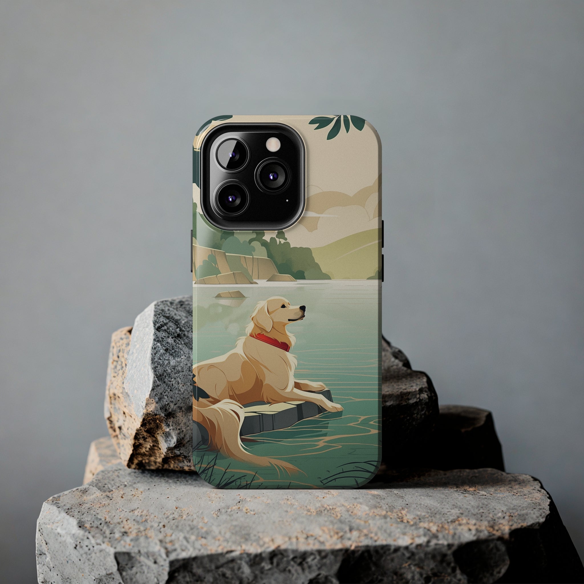 Golden Retriever Love: Impact-Resistant iPhone Case