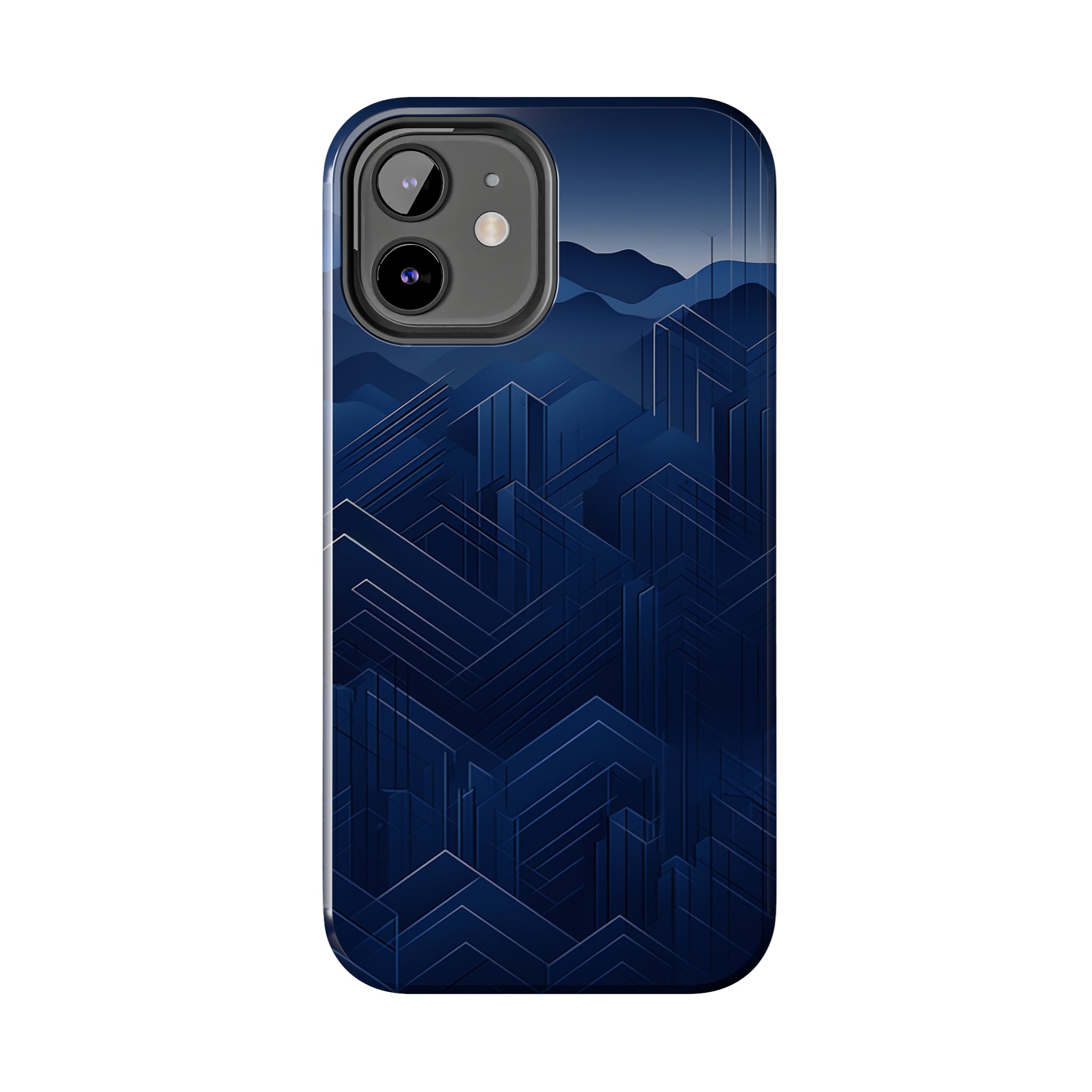 Blue Pixels: Impact-Resistant iPhone Case