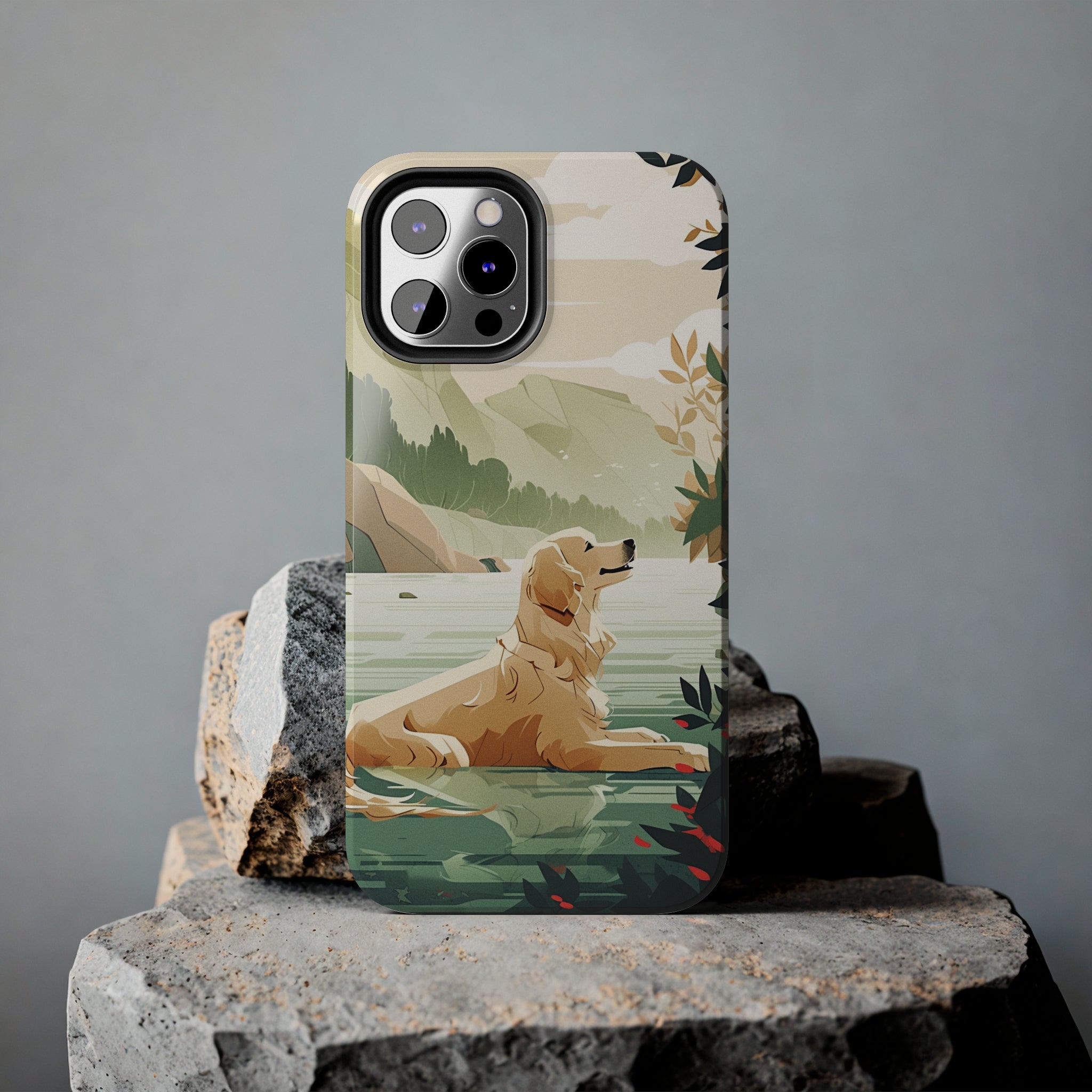 Golden Retriever Love: Impact-Resistant iPhone Case