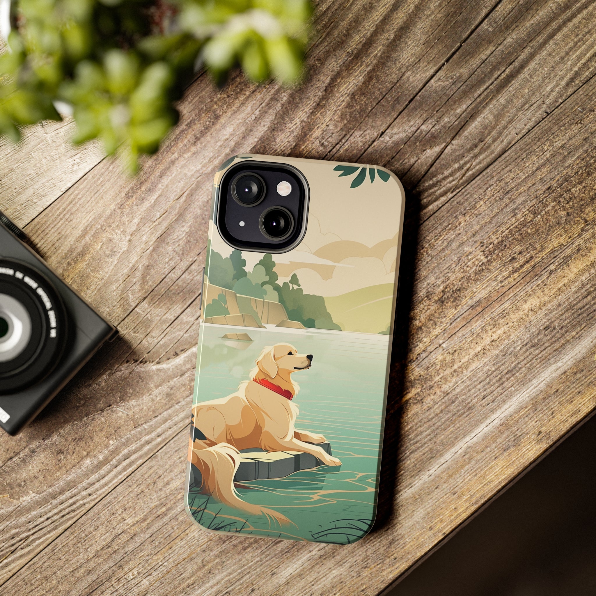 Golden Retriever Love: Impact-Resistant iPhone Case